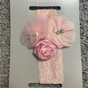 Multiple baby headbands - blue, white and teal + Pink Floral Headband - NWT